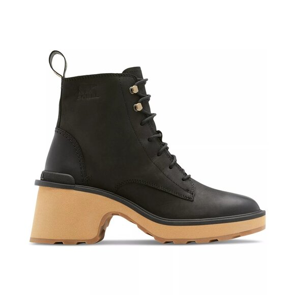 Sorel Womens Hi Line Lace Up Round Toe Lug Combat Boots Black Size 9.5M Defected - Picture 3 of 7